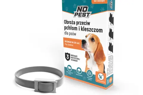 Obroża NO PEST dla psów, co najlepsze na pchły i kleszcze. Skuteczna ochrona przez 3 miesiące.
