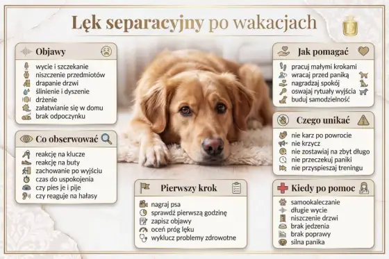 Lęk separacyjny u psa - objawy i trening samotności